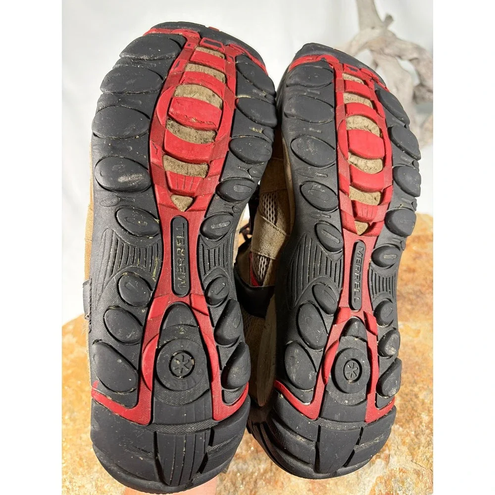 Merrell Mens Waterproof Hiking Boots Boulder Fiery Red J035433 Size 9.5